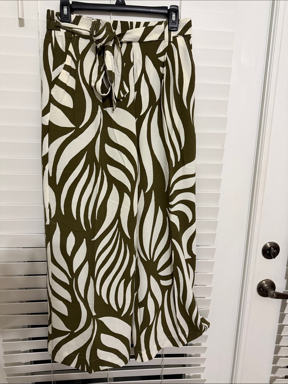 Jules & Leopold Olive Green and White Leaf-Print Swim Sarong